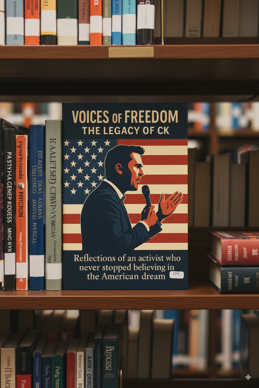 Charlie Kirk Book on Bookshelf
